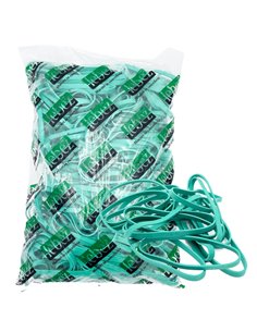 Elastico fettuccia in gomma verde Ø150 T8 in sacchetto da 1KG Lebez 81780