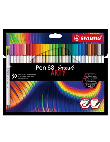 Astuccio 30 pennarelli PEN 68 Brush ARTY Line Stabilo 568/30-21-20