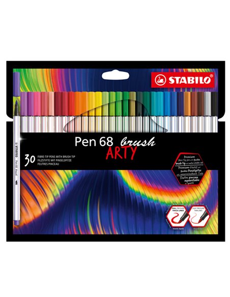 Astuccio 30 pennarelli PEN 68 Brush ARTY Line Stabilo 568/30-21-20