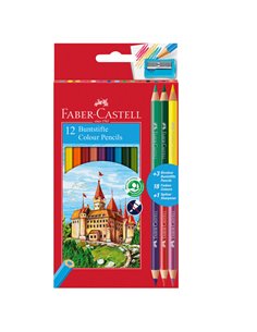 Astuccio 12 matite colorati eco Il Castello+3 bicolor Faber Castell 110312 FABER-CASTELL PASTELLI COLORATI