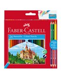 Astuccio 24 matite colorati eco Il Castello+3 bicolor Faber Castell 110324