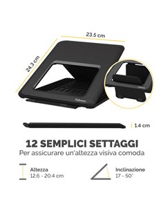 Supporto laptop Breyta™-Nero Fellowes 100016558 FELLOWES SUPPORTI-BRACCI MONITOR-NOTEBOOK 2