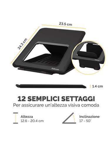 Supporto laptop Breyta™-Nero Fellowes 100016558 FELLOWES SUPPORTI-BRACCI MONITOR-NOTEBOOK