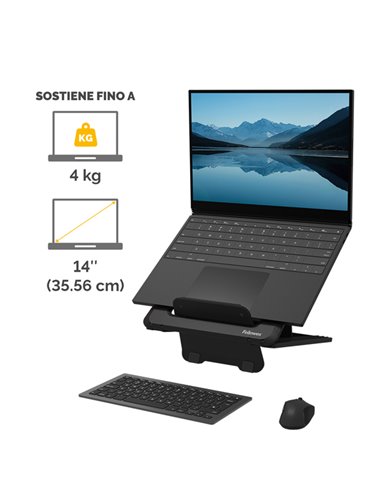 Supporto laptop Breyta™-Nero Fellowes 100016558 FELLOWES SUPPORTI-BRACCI MONITOR-NOTEBOOK