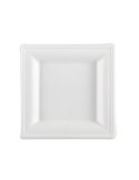50 Piatti quadrati monouso in canna da zucchero 16x16cm bianco Signor Bio BPS001BIO50F