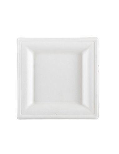 50 Piatti quadrati monouso in canna da zucchero 16x16cm bianco Signor Bio BPS001BIO50B Signor Bio PIATTI MONOUSO