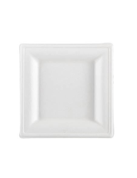 50 Piatti quadrati monouso in canna da zucchero 16x16cm bianco Signor Bio BPS001BIO50B Signor Bio PIATTI MONOUSO
