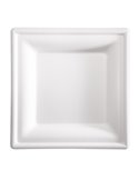 50 Piatti quadrati monouso in canna da zucchero 20x20cm bianco Signor Bio BPS002BIO50F