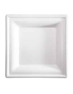 50 Piatti quadrati monouso in canna da zucchero 20x20cm bianco Signor Bio BPS002BIO50F Signor Bio PIATTI MONOUSO