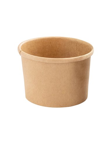 25 Bowl per zuppe monouso 360ml in cartoncino avana Signor Bio PBC100BIO25C