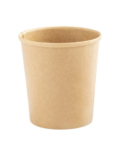 25 Bowl per zuppe monouso 780ml in cartoncino avana Signor Bio PBC102BIO25C