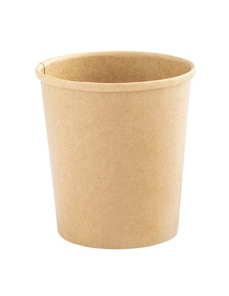 25 Bowl per zuppe monouso 780ml in cartoncino avana Signor Bio PBC102BIO25C