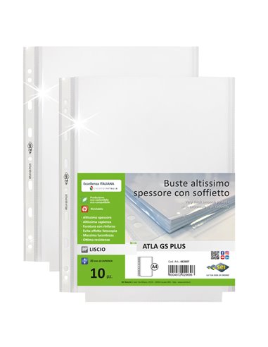10 buste forate ATLA GS plus altissima capacitA' 22x30cm c/soffietto SEI ROTA 662607 SEI ROTA BUSTE A PERFORAZIONE UNIVERSALE