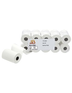 Blister 10 rotoli carta termica 55gr BPA free 57mm x 30mt (POS / Carte credit) 3125057030BX SABACART ROTOLI PER POS