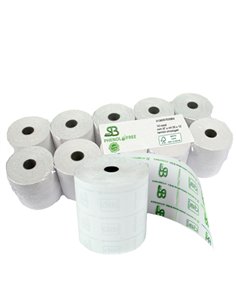 Blister 10 rotoli RC carta termica LUNGA DURATA 57,5mm x 30mt Ø50mm 3166057530BX SABACART ROTOLI PER POS