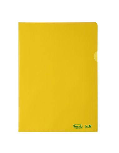 25 cartelline a L 22X30 PE Bio-Based giallo liscio superior Favorit 400182393 FAVORIT CARTELLINE APERTE SU DUE LATI