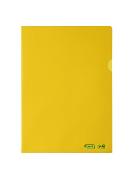 25 cartelline a L 22X30 PE Bio-Based giallo liscio superior Favorit 400182393 FAVORIT CARTELLINE APERTE SU DUE LATI