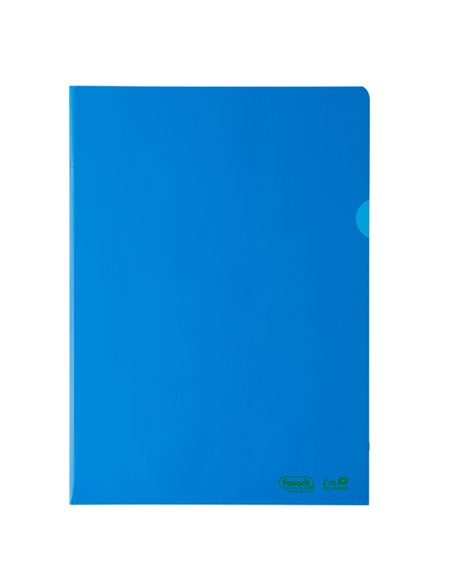 25 cartelline a L 22X30 PE Bio-Based blu liscio superior Favorit 400182394 FAVORIT CARTELLINE APERTE SU DUE LATI
