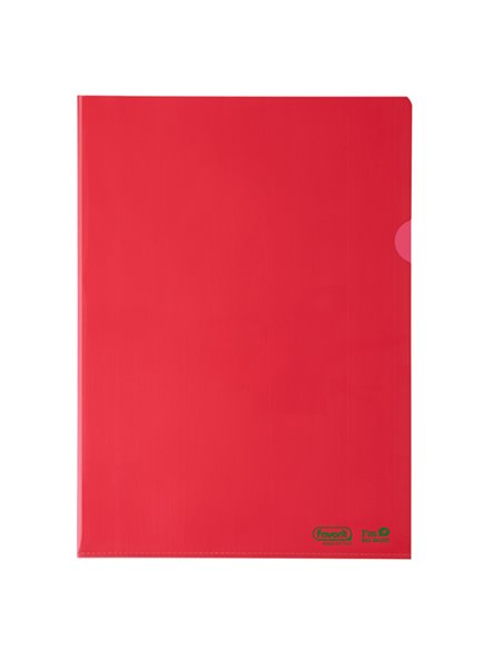 25 cartelline a L 22X30 PE Bio-Based rosso liscio superior Favorit 400182395 FAVORIT CARTELLINE APERTE SU DUE LATI