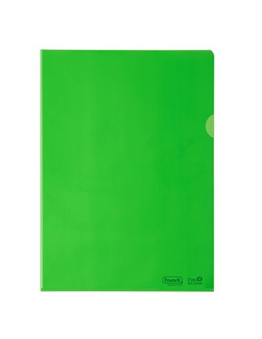 25 cartelline a L 22X30 PE Bio-Based verde liscio superior Favorit 400182396