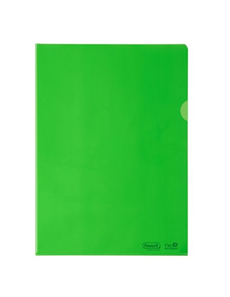 25 cartelline a L 22X30 PE Bio-Based verde liscio superior Favorit 400182396
