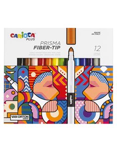 Astuccio 12 pennarelli Prisma colori assortiti Carioca Plus 45205