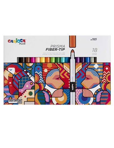 Astuccio 18 pennarelli Prisma colori assortiti Carioca Plus 45206