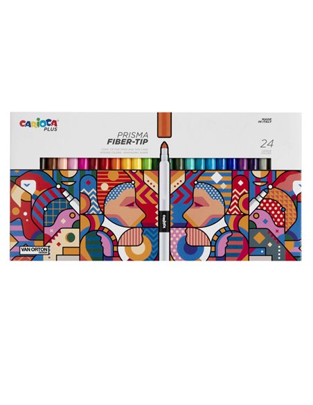 Astuccio 24 pennarelli Prisma colori assortiti Carioca Plus 45207