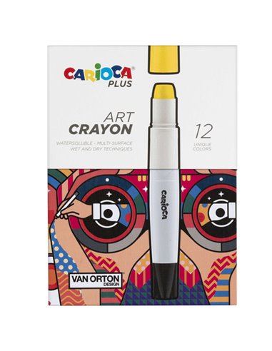 Astuccio 12 pastelli a cera colori assortiti Carioca Plus 45213