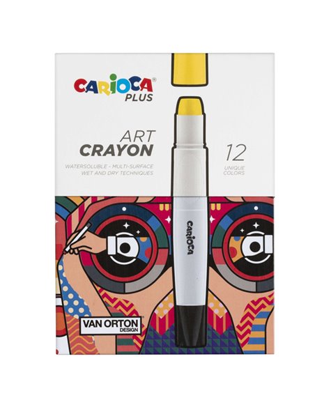 Astuccio 12 pastelli a cera colori assortiti Carioca Plus 45213