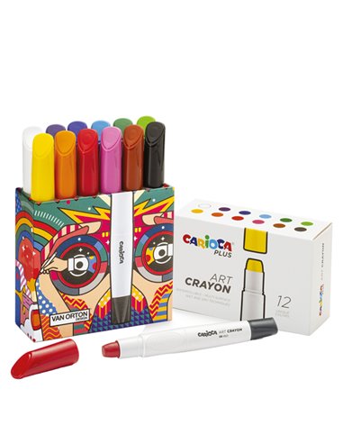 Astuccio 12 pastelli a cera colori assortiti Carioca Plus 45213