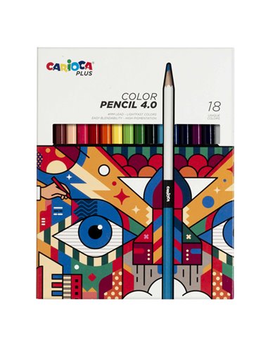 Astuccio 18 matite colorate assortiti Carioca Plus 45202