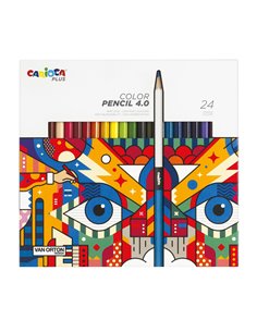 Astuccio 24 matite colorate assortiti Carioca Plus 45203