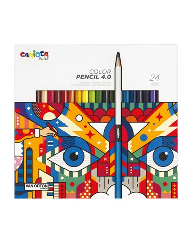 Astuccio 24 matite colorate assortiti Carioca Plus 45203
