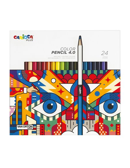 Astuccio 24 matite colorate assortiti Carioca Plus 45203