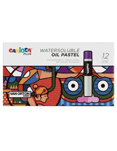 Astuccio 12 pastelli a olio colori assortiti Carioca Plus 45214