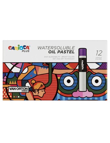 Astuccio 12 pastelli a olio colori assortiti Carioca Plus 45214