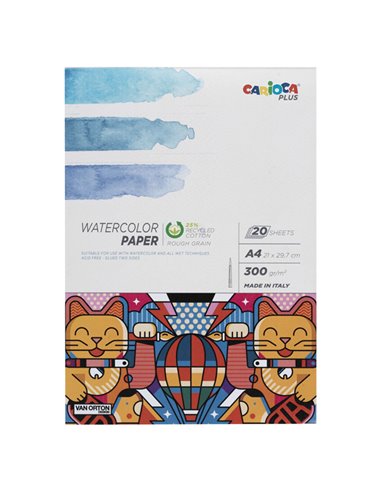 Album acquerello 20 fogli carta 300gr f.to A4 Carioca Plus 45223