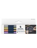 Astuccio 4 Metallic Roller 050 punta 0.4mm colori assortiti Schneider P700495