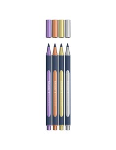 Astuccio 4 Metallic Roller 050 punta 0.4mm colori assortiti Schneider P700495 SCHNEIDER PUNTA FELTRO 2