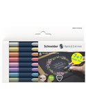 Astuccio 8 Metallic Roller 050 punta 0.4mm colori assortiti Schneider P700496