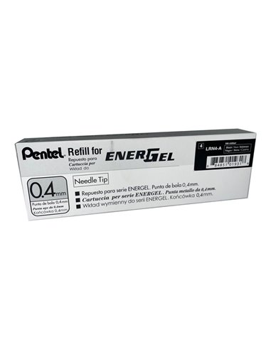 Refill Energel X LRN4-AX nero 0.4mm Pentel LRN4-AX PENTEL REFILL ROLLER