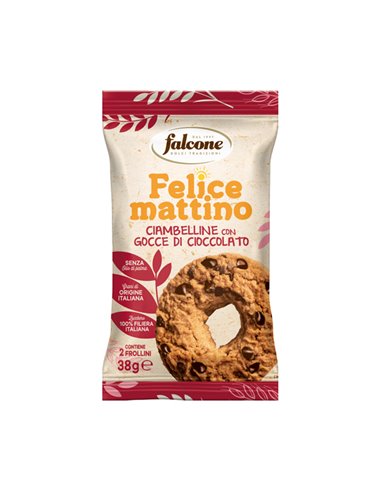 Biscotti ciambelline con gocce di cioccolato 38gr Falcone 01-0414 Dolciaria Falcone SNACK DOLCI-SALATI