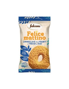 Biscotti ciambelline allo yogurt e farina di riso 38gr Falcone 01-0413 Dolciaria Falcone SNACK DOLCI-SALATI
