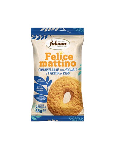 Biscotti ciambelline allo yogurt e farina di riso 38gr Falcone 01-0413 Dolciaria Falcone SNACK DOLCI-SALATI