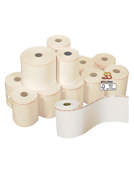 Blister 4 rotoli carta termica adesiva BPA free 60mm x 38mt Ø 82mm per Bilance 12206003825J SABACART ROTOLI PER POS