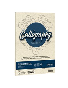Carta Calligraphy Pergamena 190gr A4 250fg naturale 06 Favini A69Q374 FAVINI CARTE EVENTI-INVITI