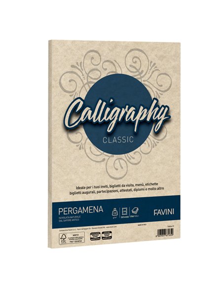 Carta Calligraphy Pergamena 190gr A3 250fg sabbia 02 Favini A69U253