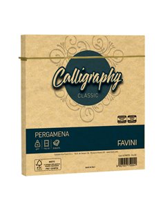 25 buste Calligraphy Pergamena 170x170mm 90gr oro 03 Favini A57W078