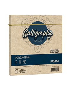 25 buste Calligraphy Pergamena 170x170mm 90gr nocciola 04 Favini A57N078